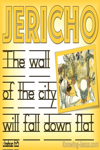 Joshua 6:5 The City Walls Will Fall Down Flat (yellow)